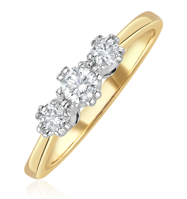 Emily 18K Gold 3 Stone Diamond Ring 0.33CT